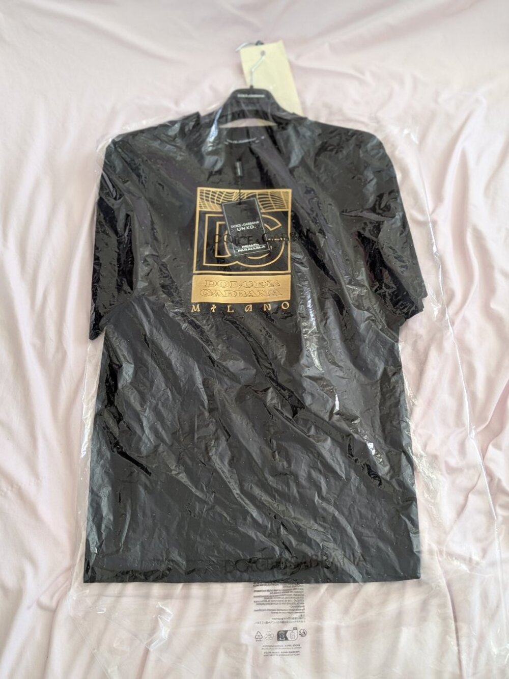 Dolce & Gabbana Black Gold Logo T-Shirt Size 48